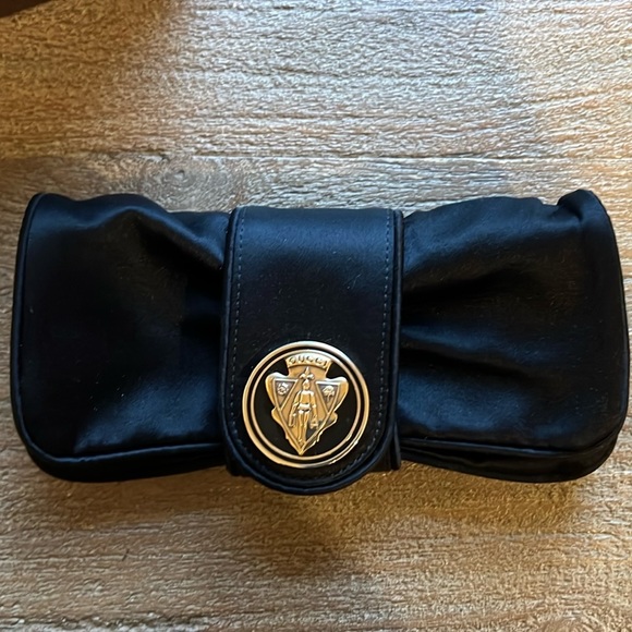New Gucci black clutch with gold accents in box with dust bag - Picture 3 of 7